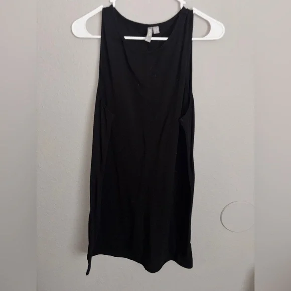 New SUPER Sexy ASOS Black Super Soft Slit Black Sexy Casual Mini Dress - Picture 1 of 12